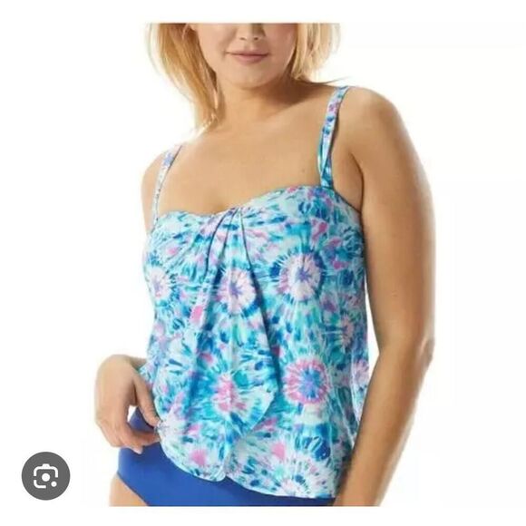 Coco Contours Clarity Bandeau Bra Sized Tankini Top - Picture 1 of 7